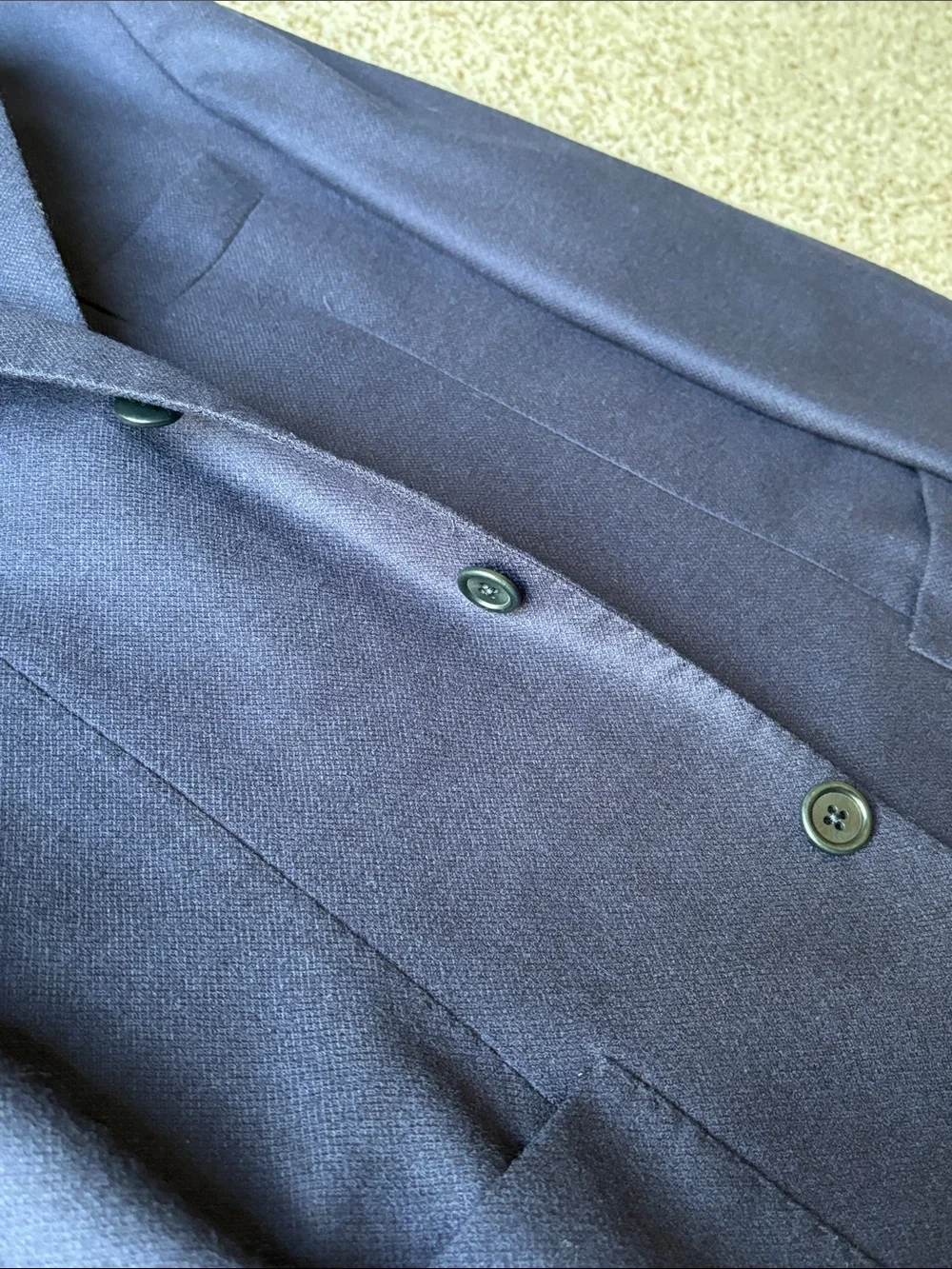Gi Capri Napoli Navy Wool Hand Tailored Patch Pocket Blazer Eu 52 US 40 Slim
